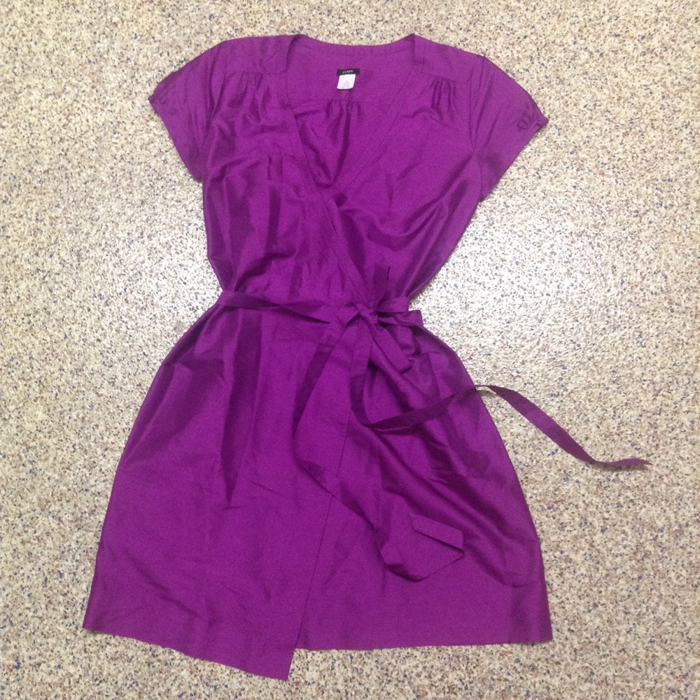 J. Crew fuchsia pink silk wrap dress size 6
